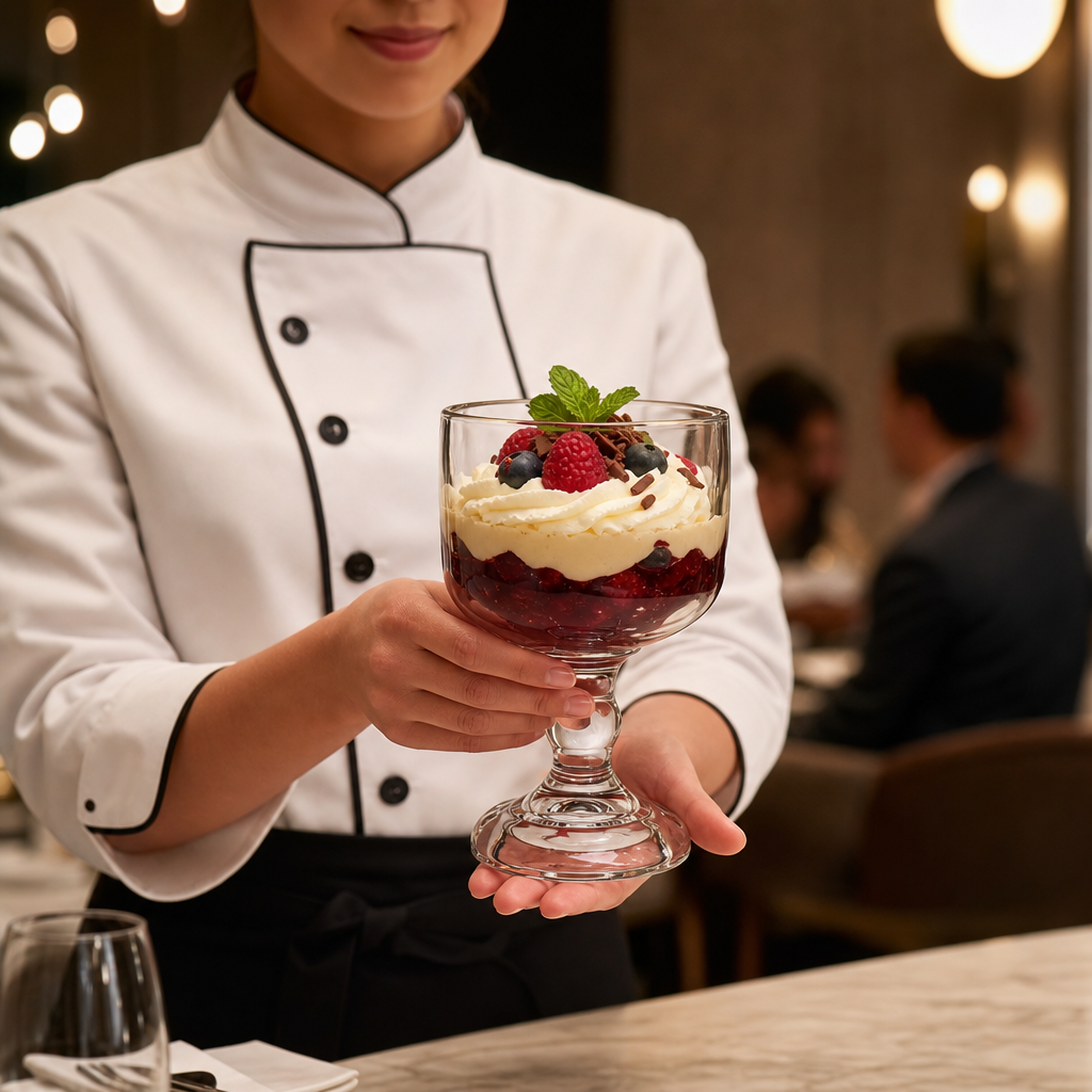 Clear Glass Chalice Dessert Glass 930ml for Serving Desserts (Pack of 12)