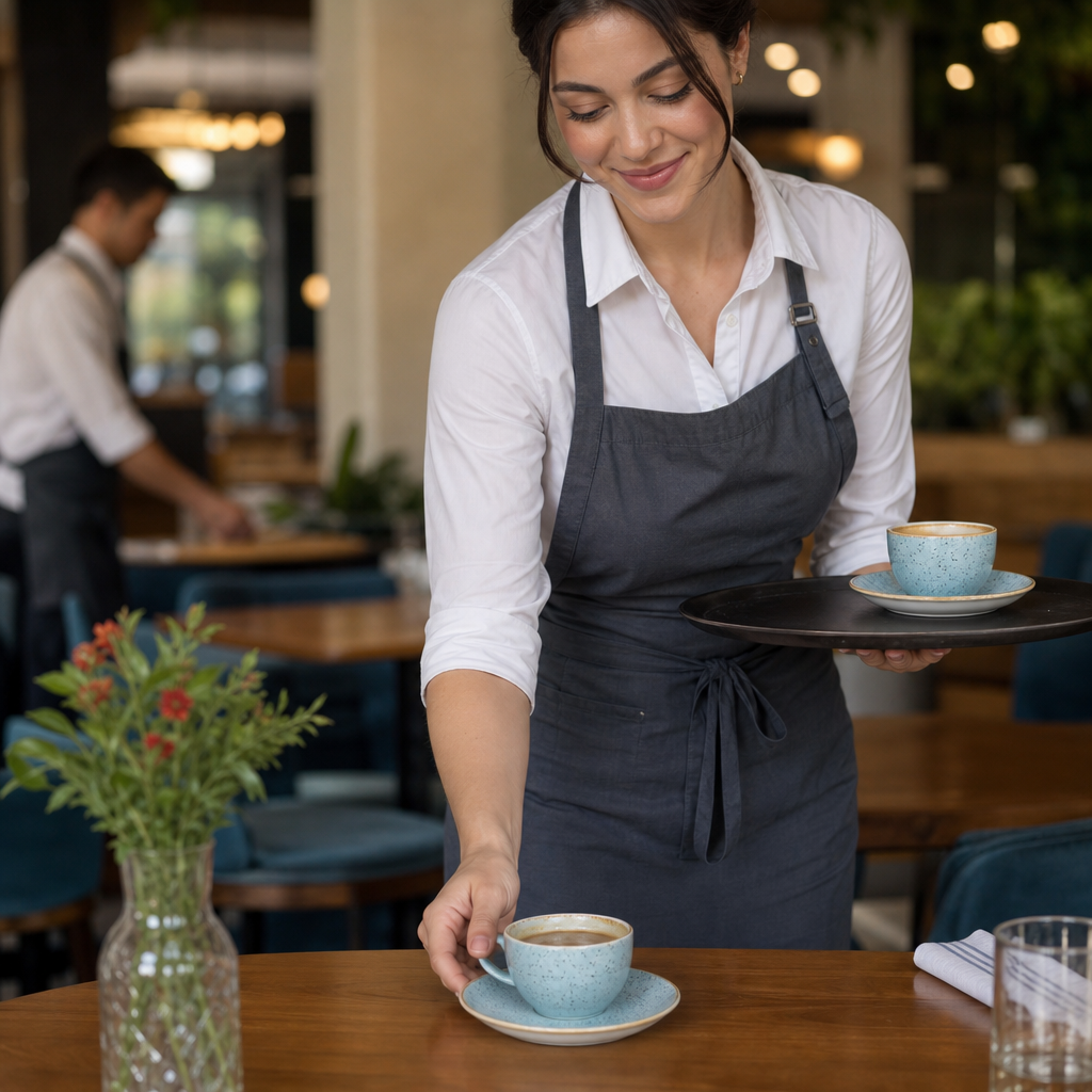 Espresso Saucers Blue Duck Egg Blue Ceramic for Beverage Service (Pack of 12)