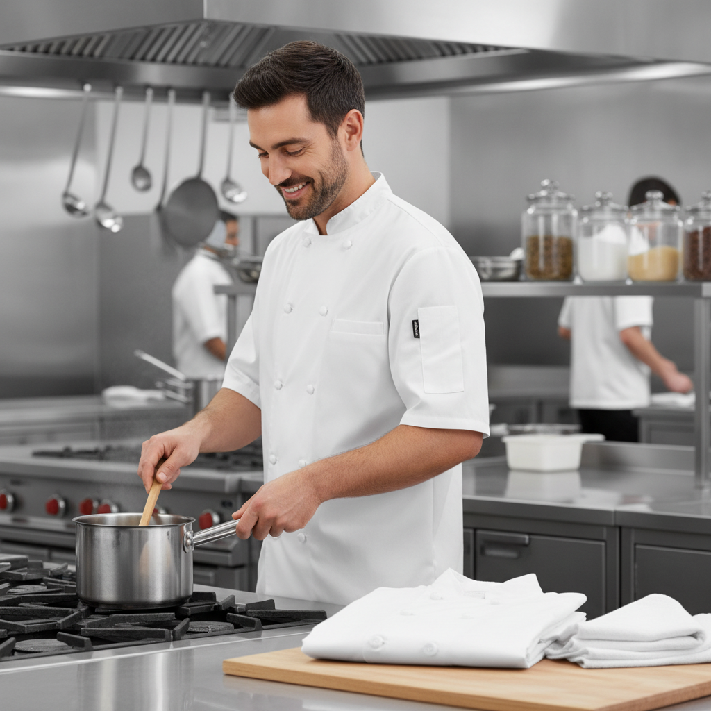 White Polycotton Unisex Chef Jackets for Commercial Kitchens (Pack of 2)