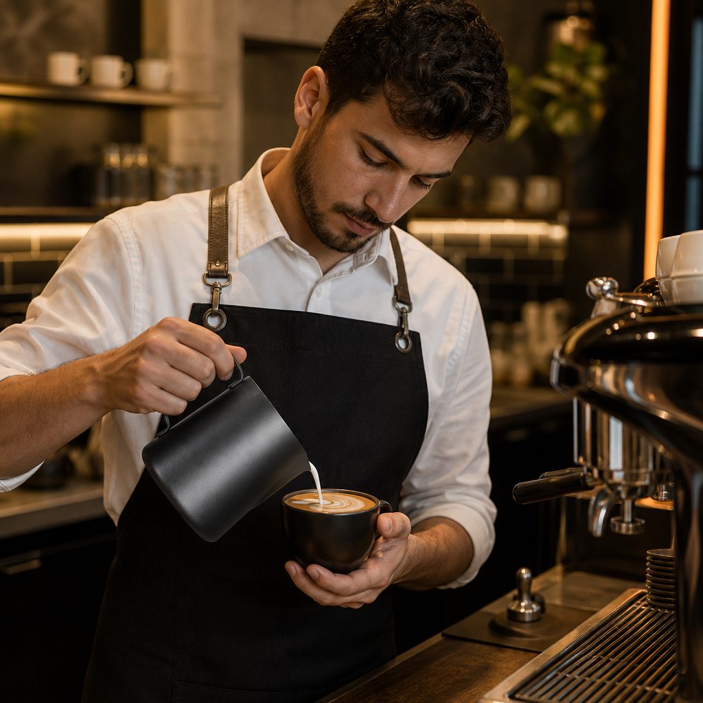 Stainless Steel Black Non-Stick Milk Frothing Jug for Caf?