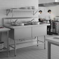 Stainless Steel Double Pot Sink 200L for Restaurant Kitchens