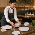 Porcelain White Speckle Dinner Set 18-Piece for Home Dining
