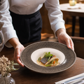 Bamboo Wide Rim Bowls 280mm in Dusk for Elegant Dining