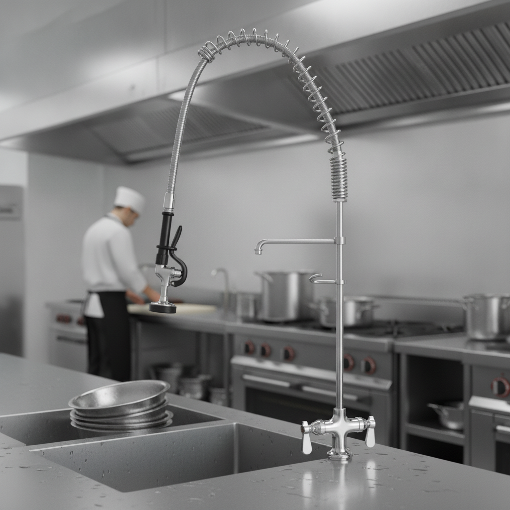 Polished Stainless Steel Pre Rinse Spray for Efficient Cleaning
