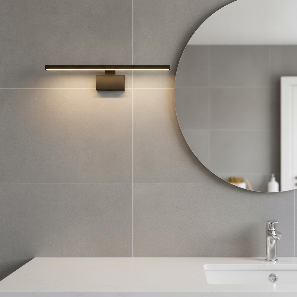 Metal Black Wall Light 3000K for Modern Bathrooms