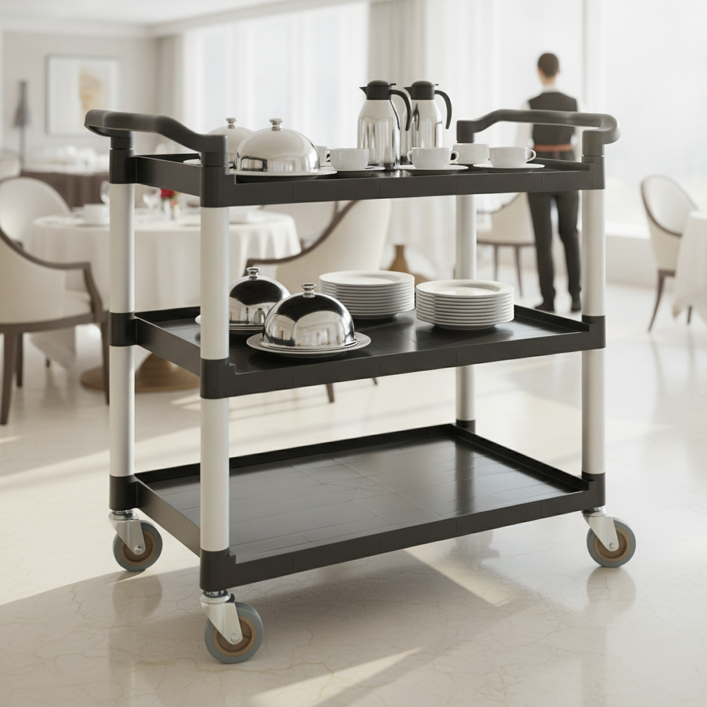Polypropylene Large Mobile Trolley 130kg for Hotels & Cafés
