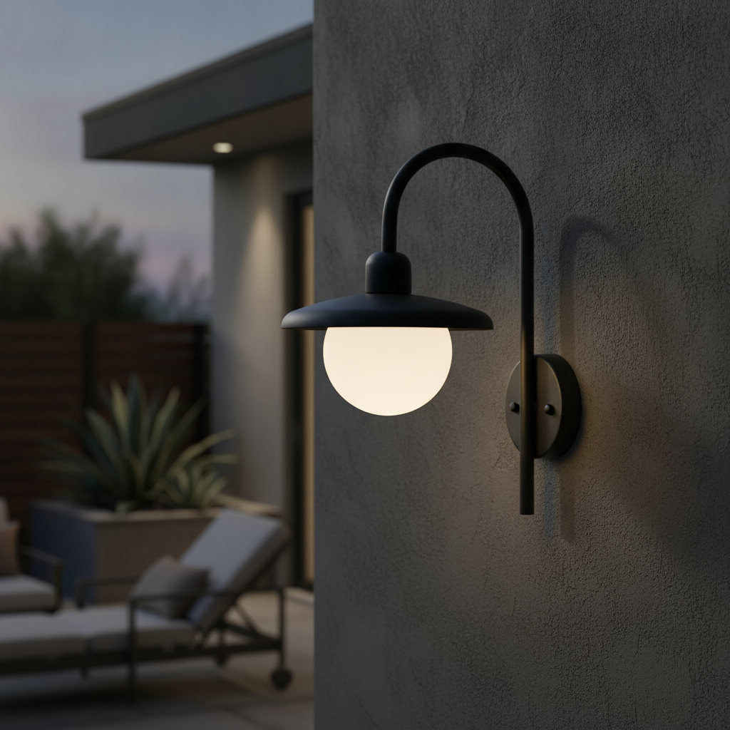Metal Black Wall Light for Outdoor Spaces