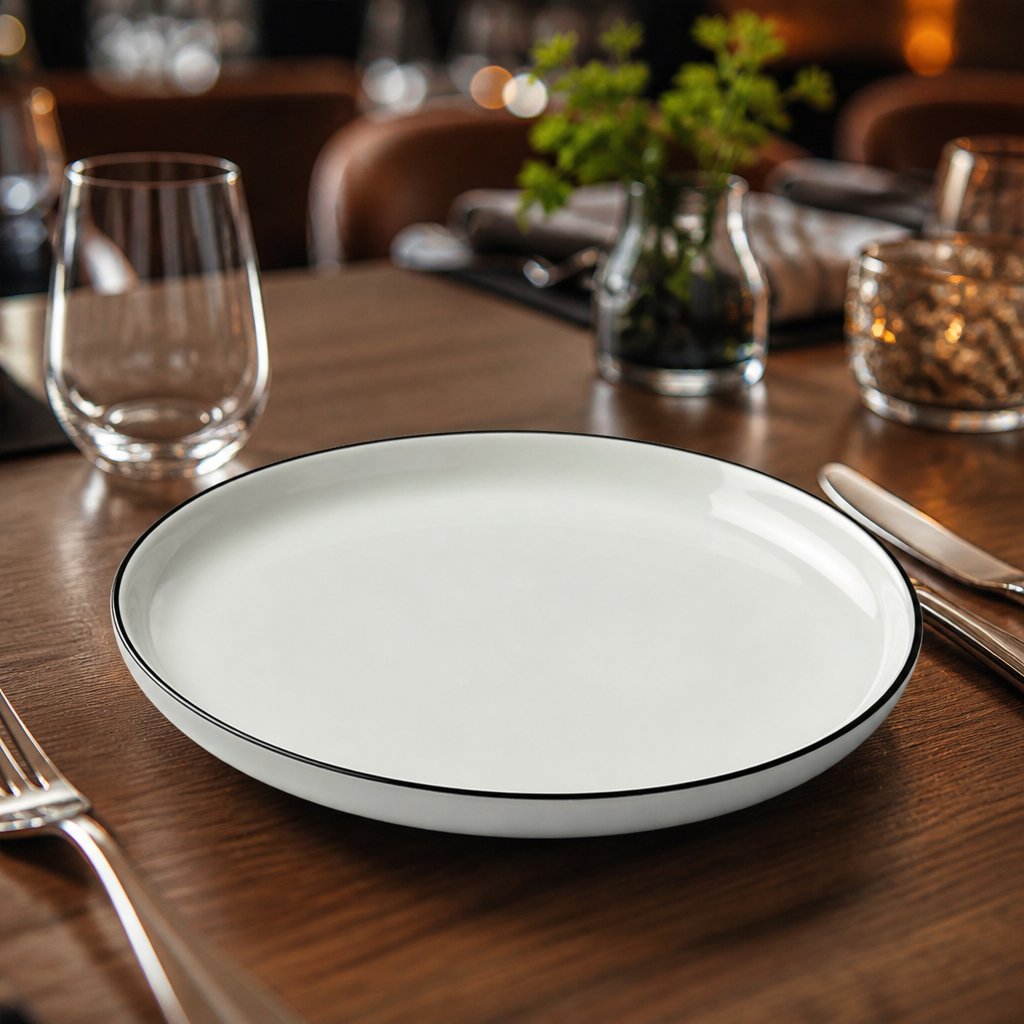 Coupe Plates 202.5mm Vitrified Ceramic for Elegant Dining (Pack of 12)