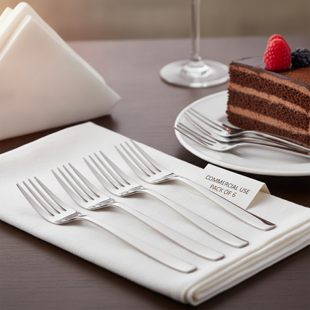 Stainless Steel Cake Forks 160mm for Commercial Use (Pack of 6)