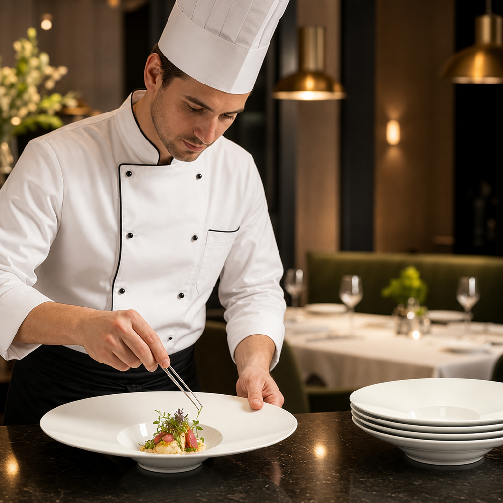 Rimmed Bowls 310mm Porcelain for Fine Dining (Pack of 6)