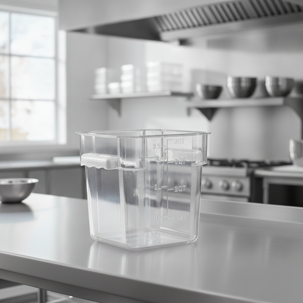 Polycarbonate Square Storage Container 3.5L for Professional Kitchens