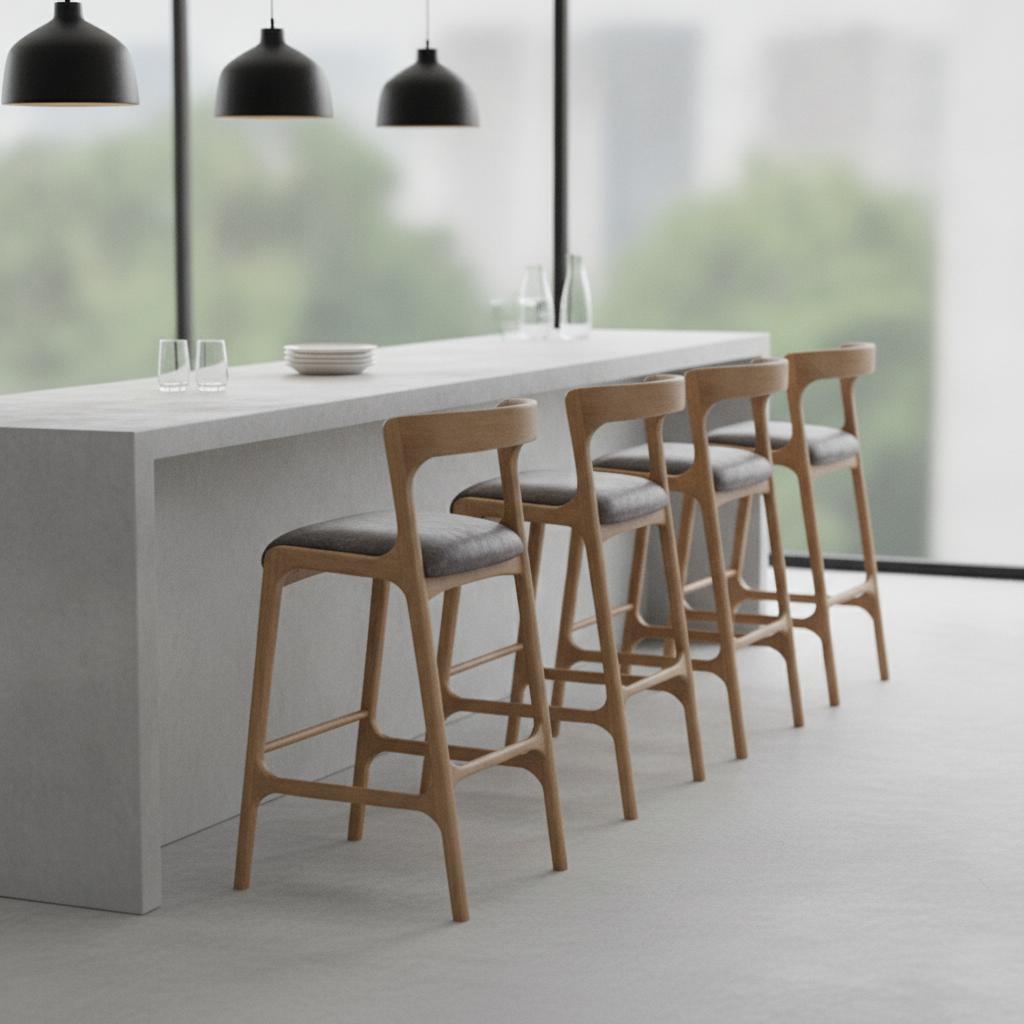 Rubber Wood Bar Chair 1055x460mm for Elegant Venue Seating (Pack of 6)