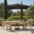 Wood & Polyester Square Double Pulley Parasol 2.5m for Outdoor Use