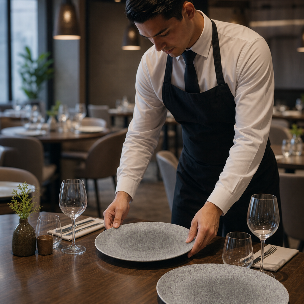 Coupe Plates 286mm Grey Vitrified Porcelain for Dining (Pack of 12)