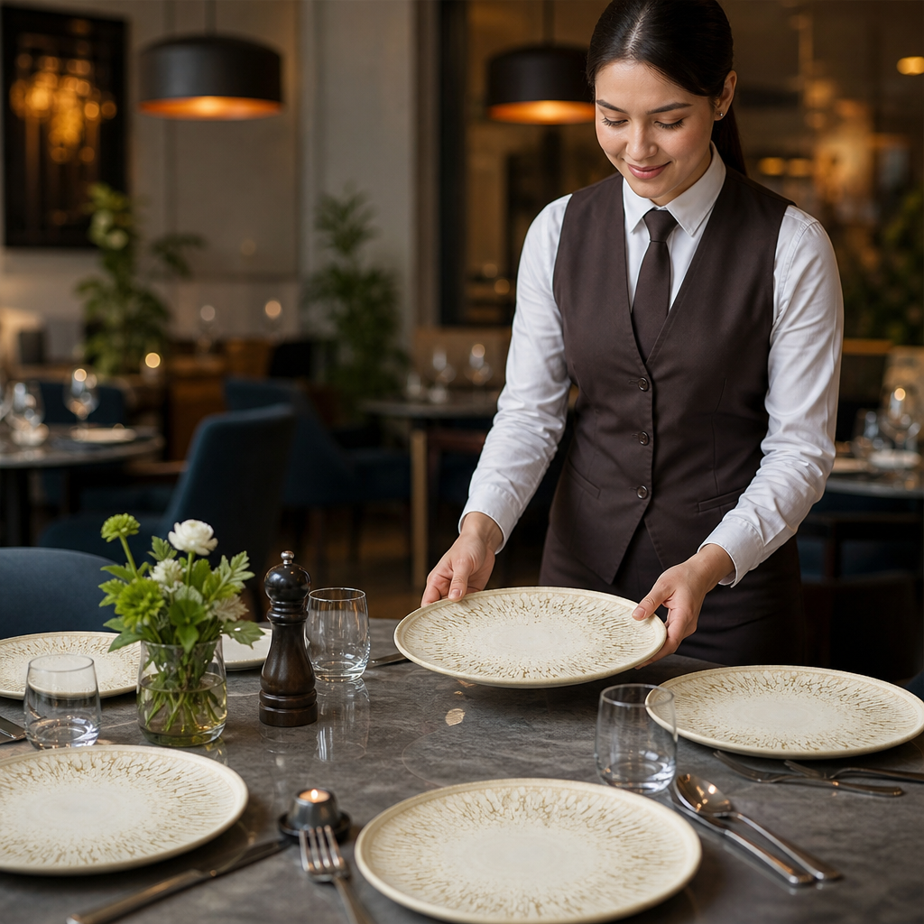 Walled Plates 210mm Natural Vitrified Ceramic for Dining Experiences (Pack of 6)