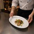 French Deep Oval Plates 365mm Porcelain for Hotels (Pack of 2)