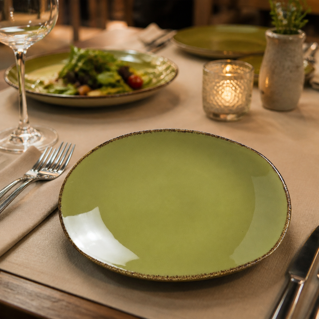 Olive Plates 202mm Porcelain for Dining Experiences (Pack of 24)