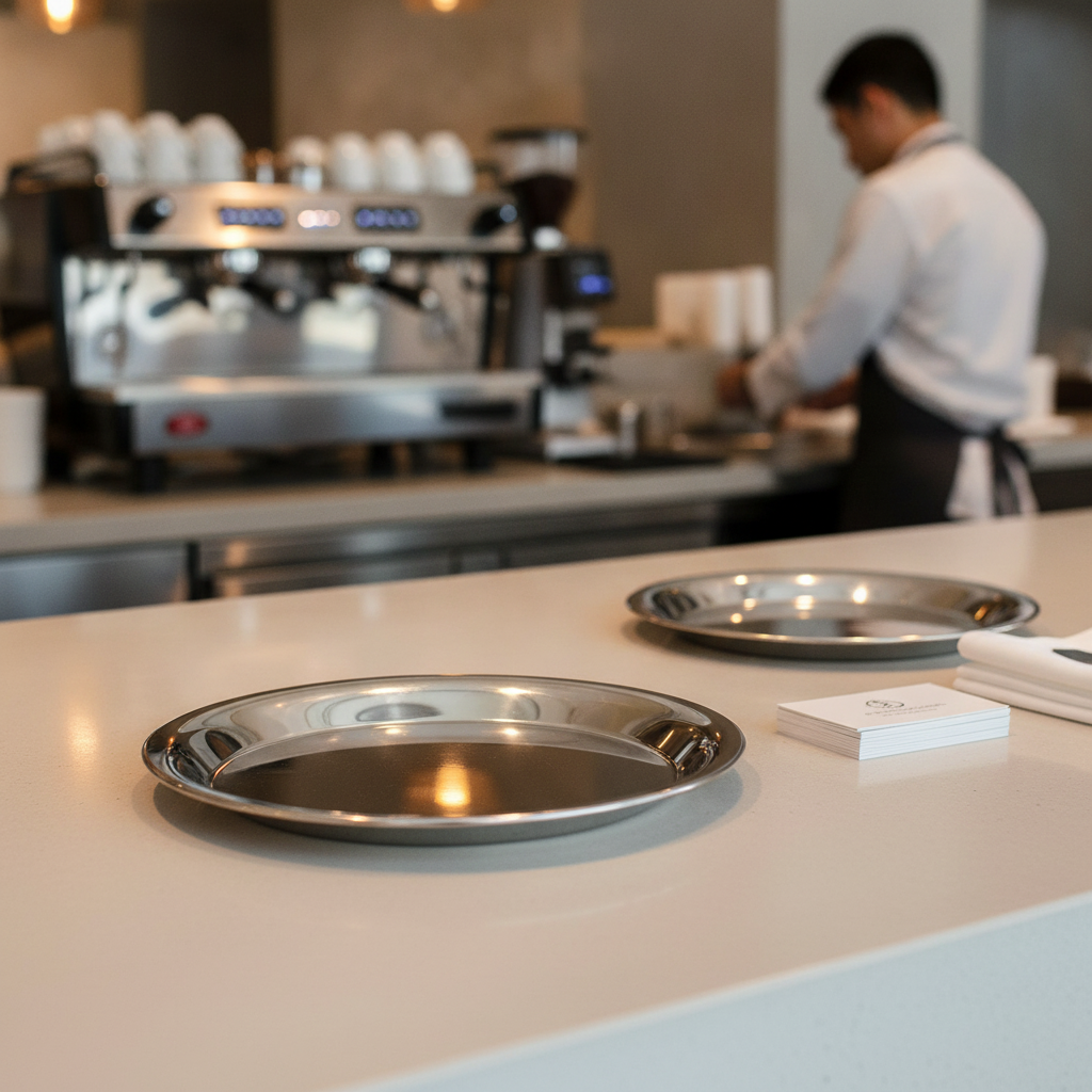 Stainless Steel Round Tip Tray 150mm for Restaurants