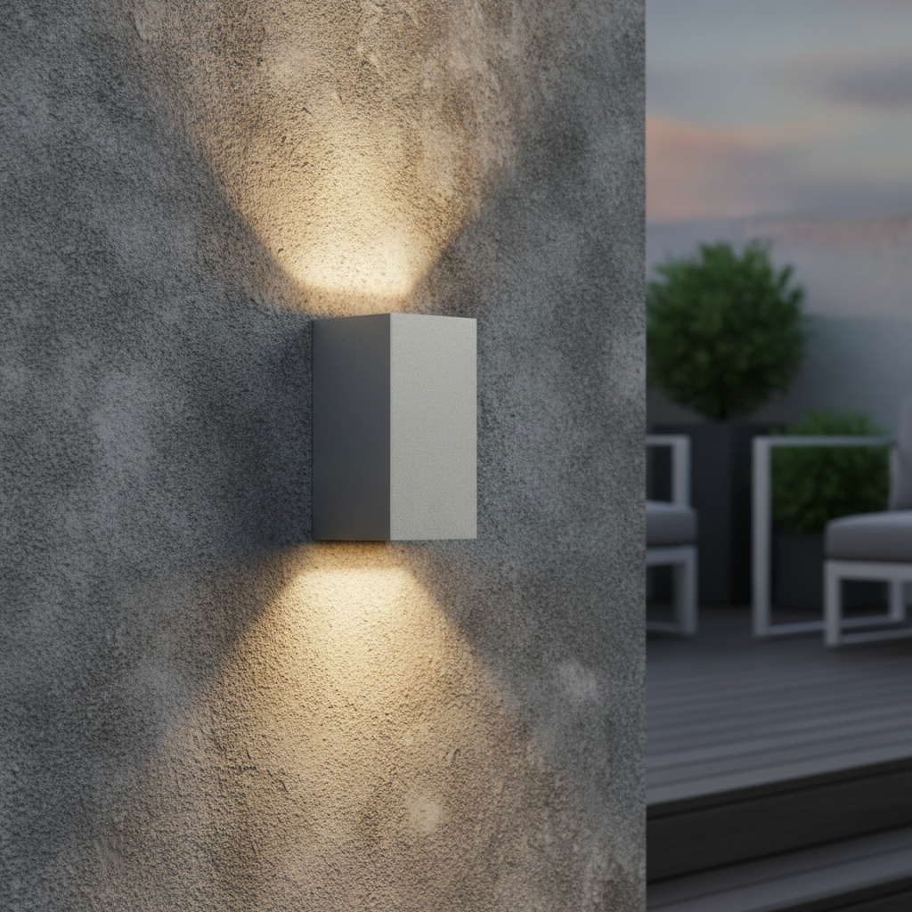 Aluminium Outdoor Wall Light with Up and Down Illumination for Patios