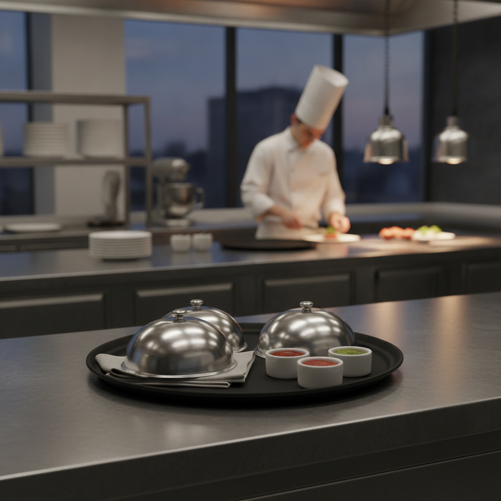 Plastic Non-Slip Oval Tray 560x675mm for Food Service