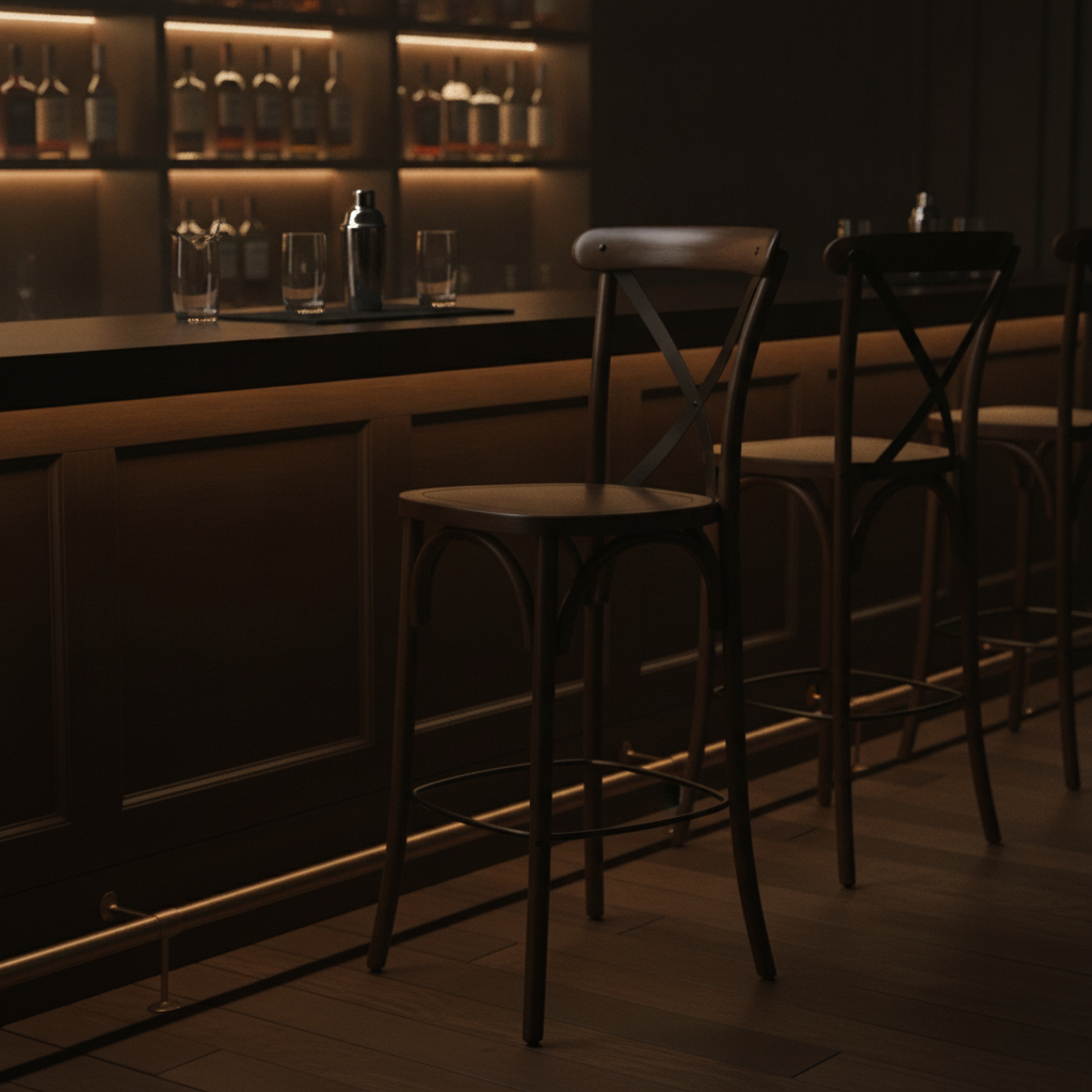 Rubber Wood Bar Chair 1180mm for Bars & Restaurants