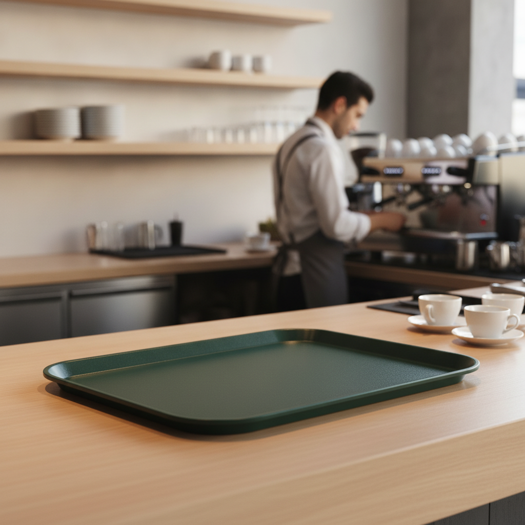 Fibreglass Non-Slip Rectangular Tray 415x305mm for Fast-Paced Dining