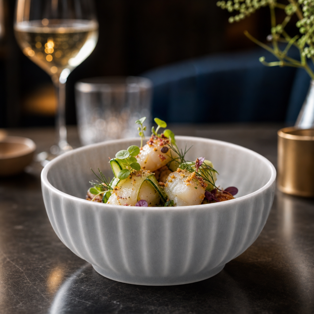 Corallite Deep Bowls in Concrete Grey for Creative Plating