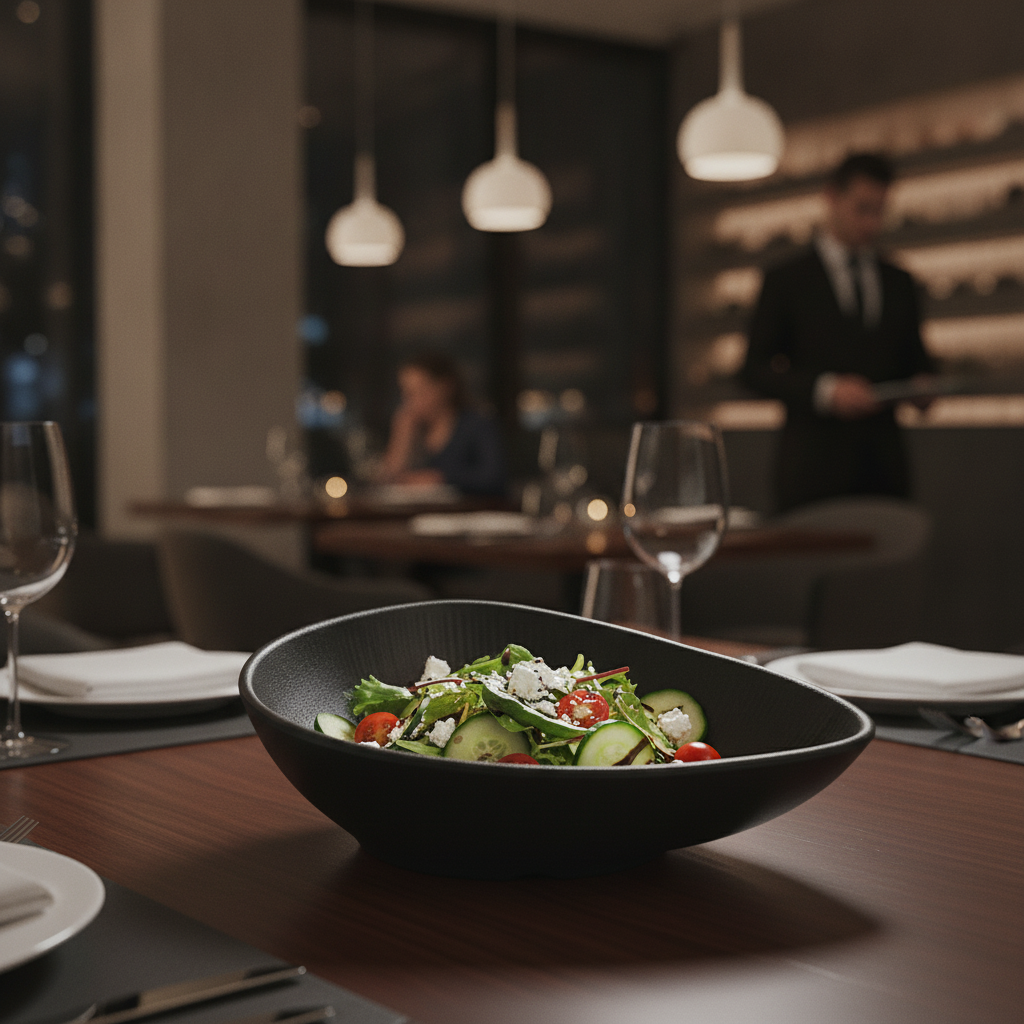 Melamine Black Bowl 1L for Stylish Dining Rooms