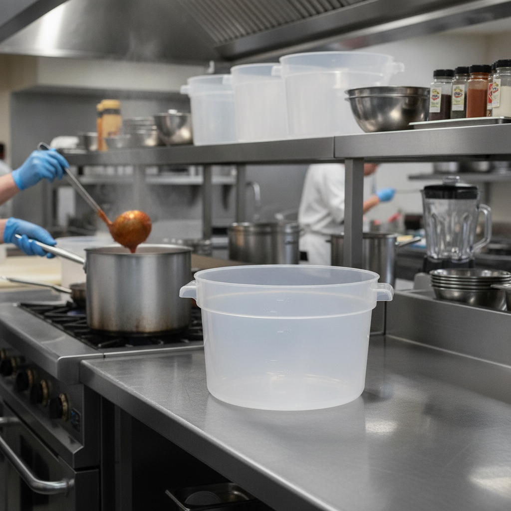 Polypropylene Round Food Storage Container 10L for Catering