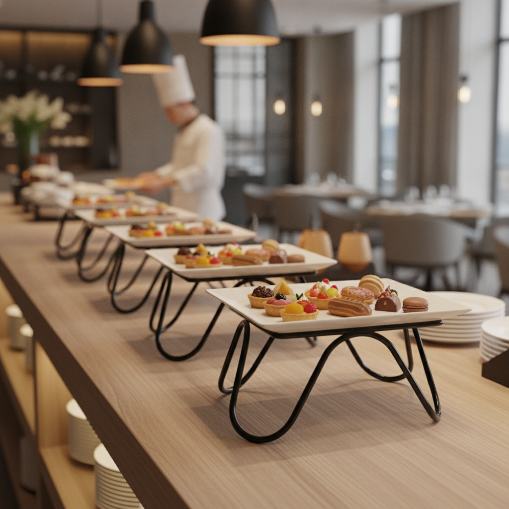 Metal Buffet Stand Black 240x130mm for Elegant Presentations