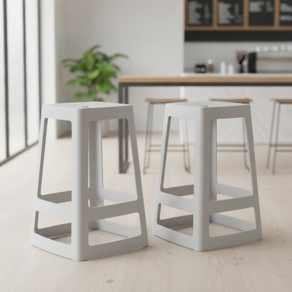 Polypropylene Light Grey High Stools 650x430mm for Indoor & Outdoor Use (Pack of 2)