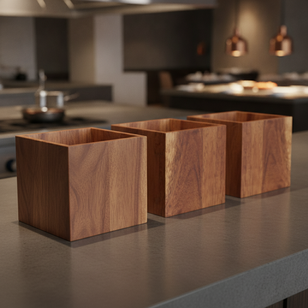 Wooden Buffet Display Cubes 150mm for Food Presentation (Pack of 4)