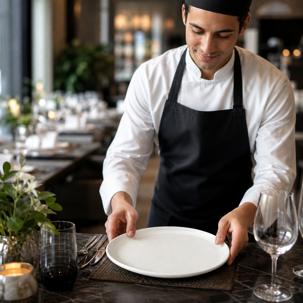 White Plates 260mm Natural Vitrified Ceramic for Hospitality (Pack of 6)
