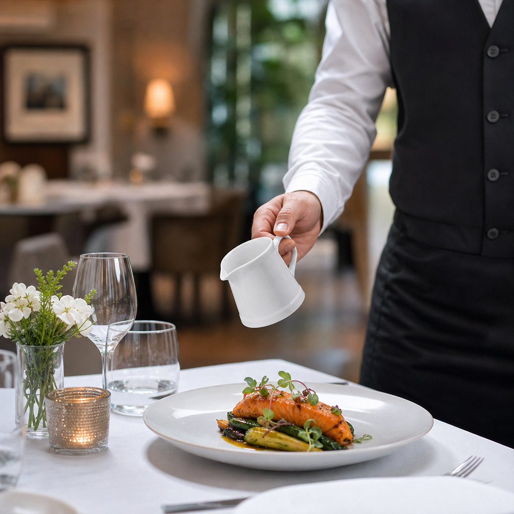 Porcelain Jugs 200ml for Table Service (Pack of 6)