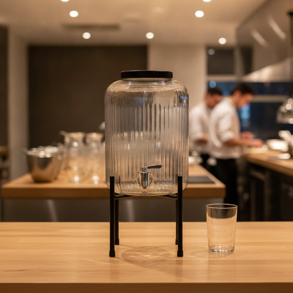 Steel and Glass Industrial Beverage Dispenser 7L for Self-Serve Stations