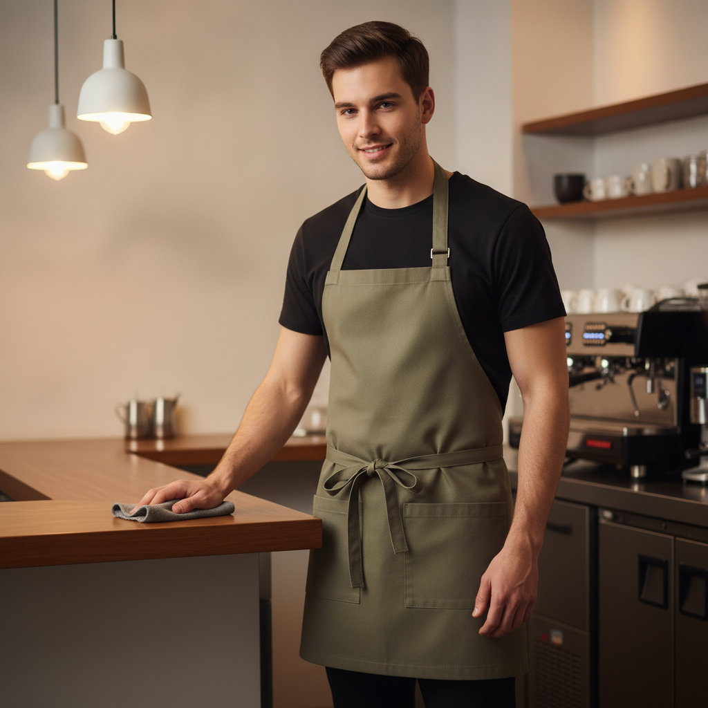 Cotton Canvas Waist Apron Khaki for Modern Venues