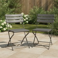 Powder Coated Steel Grey Folding Chairs 814x460mm for Indoor & Outdoor Use (Pack of 2)