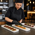 Flat Trays 530x150mm Porcelain for Food Displays (Pack of 4)