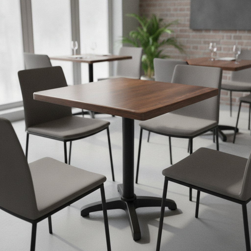 Walnut Square Laminate Table Top 700x700mm for Dining Areas