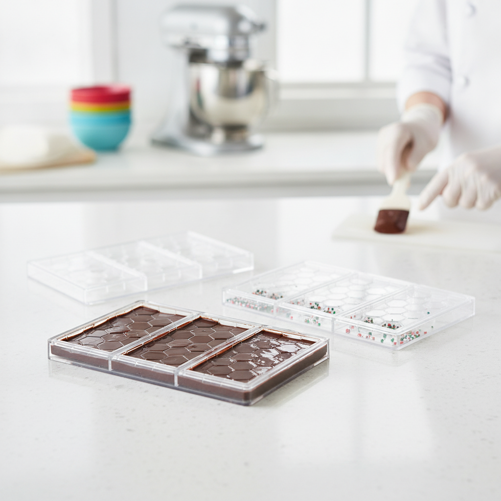 Durable Clear Tritan Chocolate Bar Mould for Baking (Pack of 3)