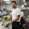 100% Cotton White Chef T-Shirt for Comfortable Kitchen Wear