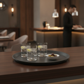 Polypropylene Round Non-Slip Tray Black for Serving (280mm, 356mm, 406mm)