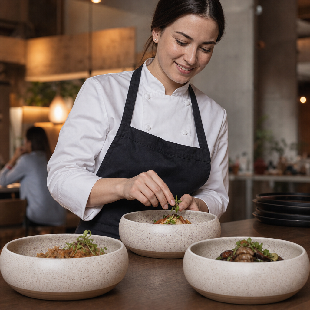 Deep Bowls White Vitrified Stoneware for Dining (Pack of 6)