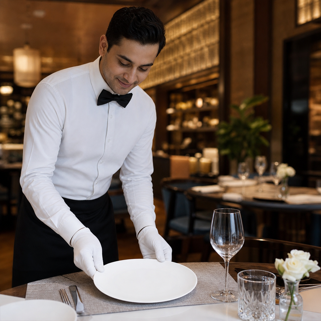 Plates 280mm White Vitrified Ceramic for Dining (Pack of 12)