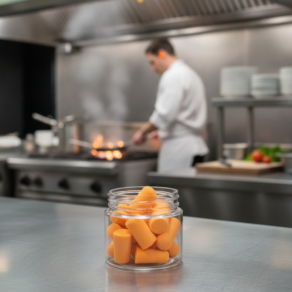 Polyurethane Disposable Foam Earplugs SNR37 for Noisy Kitchens (Pack of 200)