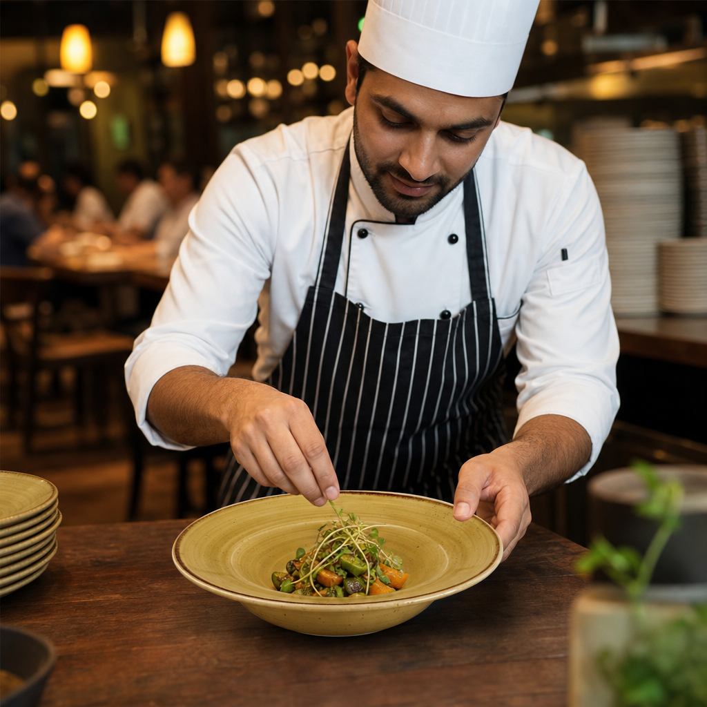 Round Wide Rim Bowl 280mm Mustard Vitrified Ceramic for Catering (Pack of 12)