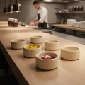 Porcelain Bowls 70ml in Matt Sand for Catering & Hospitality (Pack of 6)