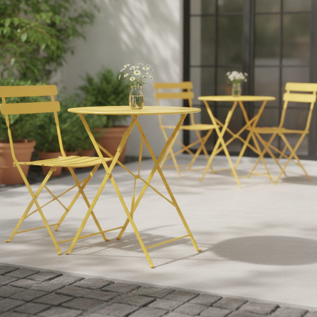 Powder Coated Steel Round Table 600mm for Indoor & Outdoor Use