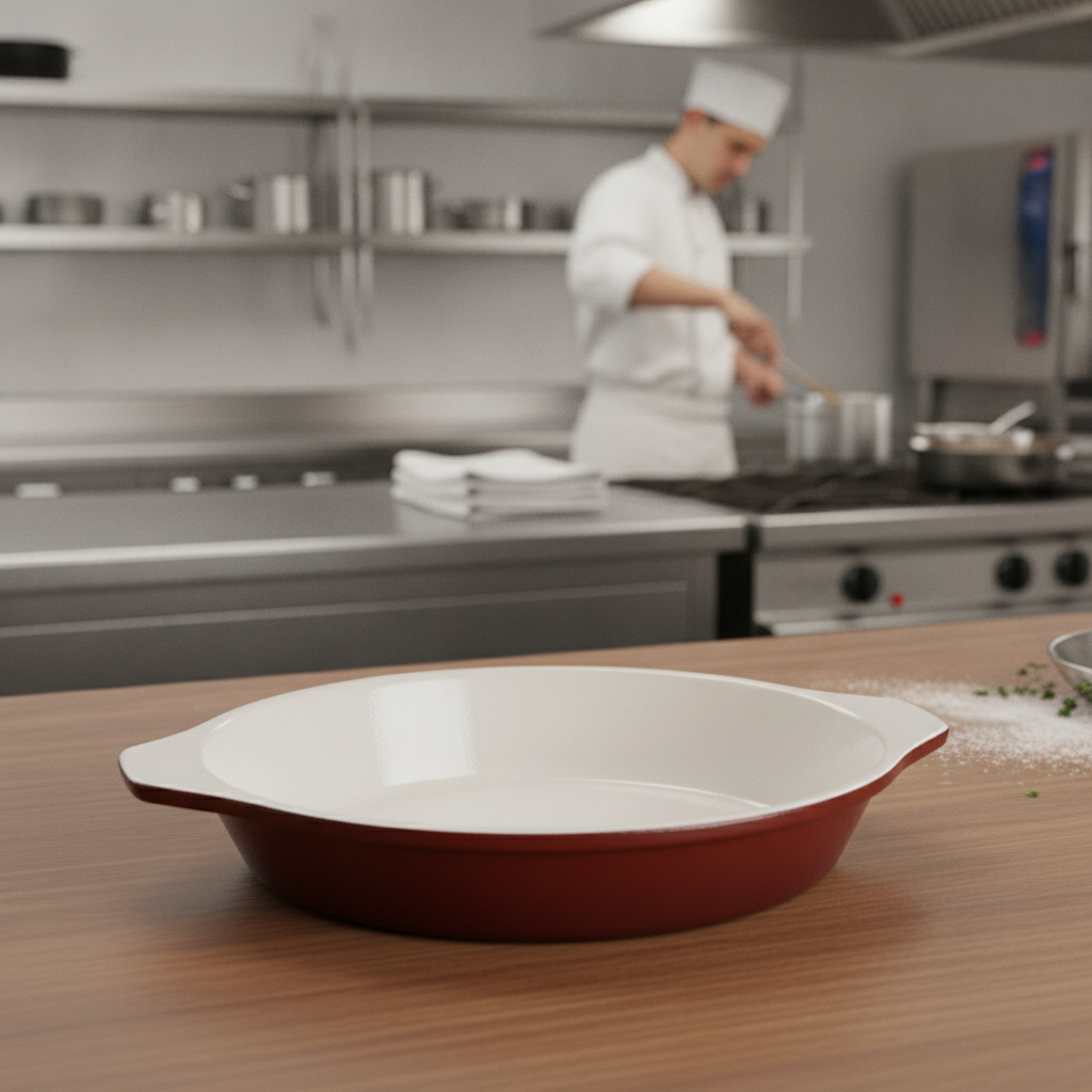 Cast Iron Round Gratin Dish 400ml for Oven to Table Use