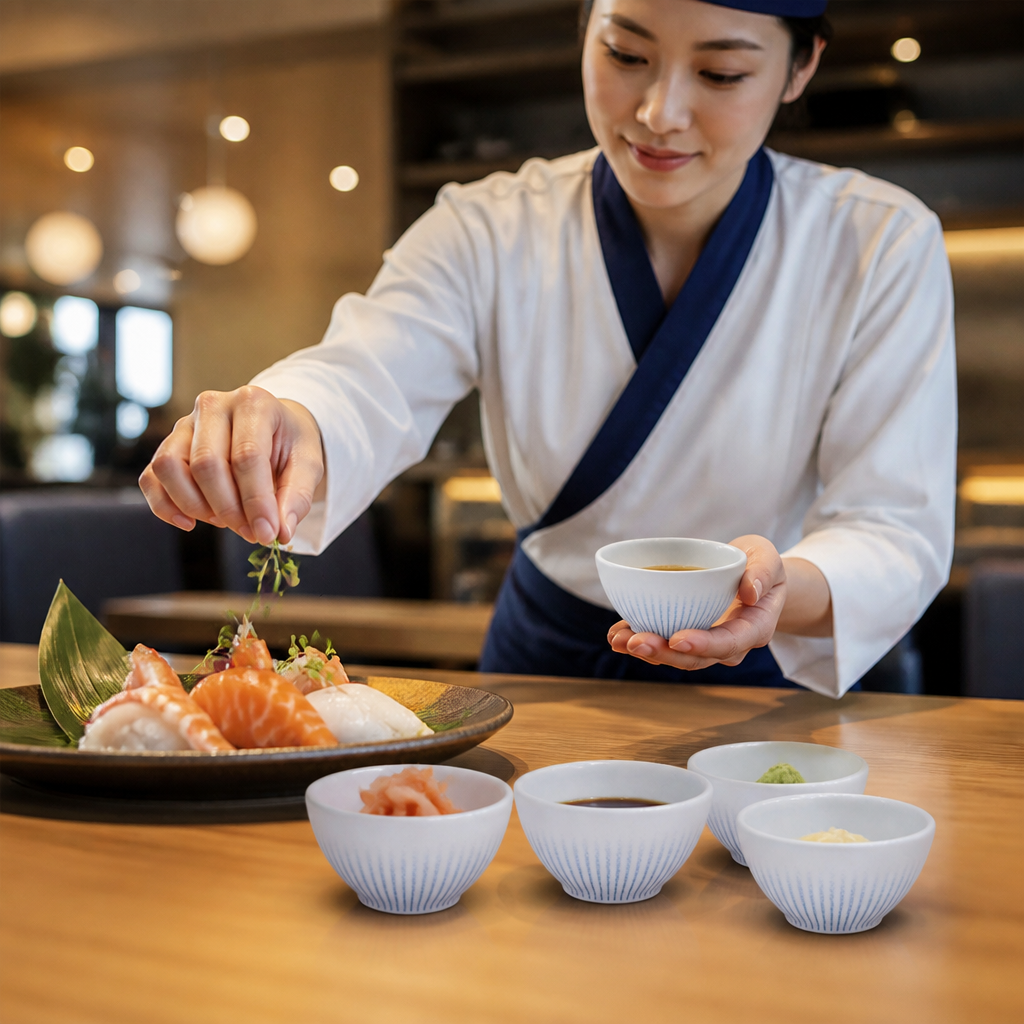 Dipping Pots 85mm Blue Ceramic for Table Services (Pack of 12)